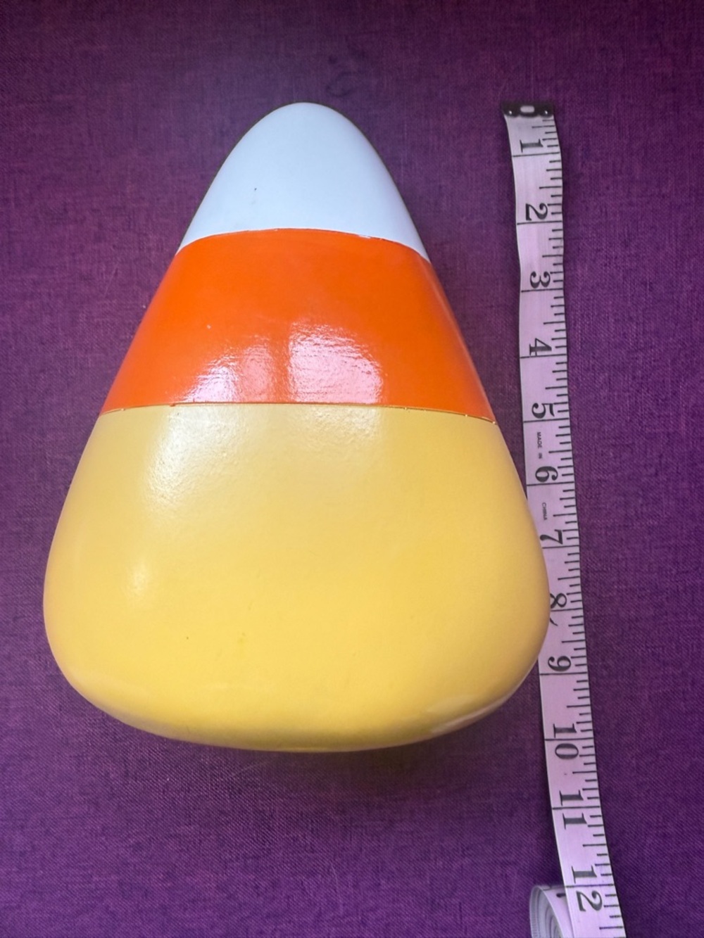 Cute Candy Corn Face Holiday Decor - White, Orange, Yellow - Picture 3 of 4